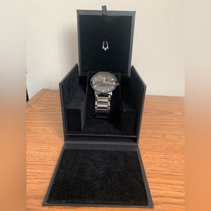 Men's Millennia Diamond-Accent Gray Stainless Steel Bracelet Watch 42mm